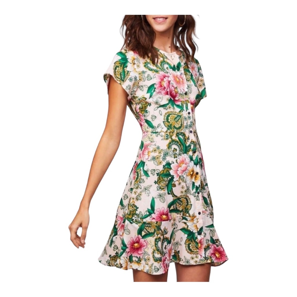 LOFT Camellia Shirt Dress Garden Floral Dress Size 16
